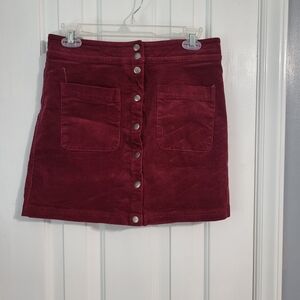 Listicle Red A-Line Mini Skirt for Casual Wear